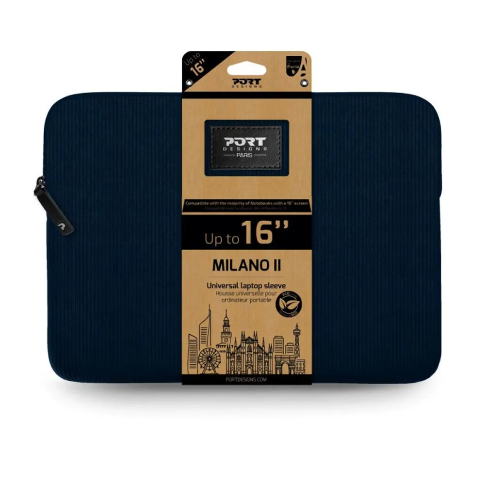 PORT MILANO II ECO laptop sleeve 16″ Navy Blue