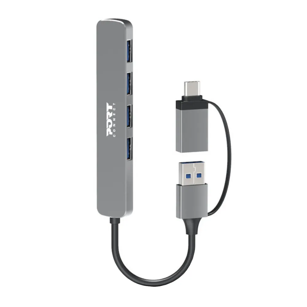 Port Connect USB Type-C to 4-port USB-A 3.0 Hub