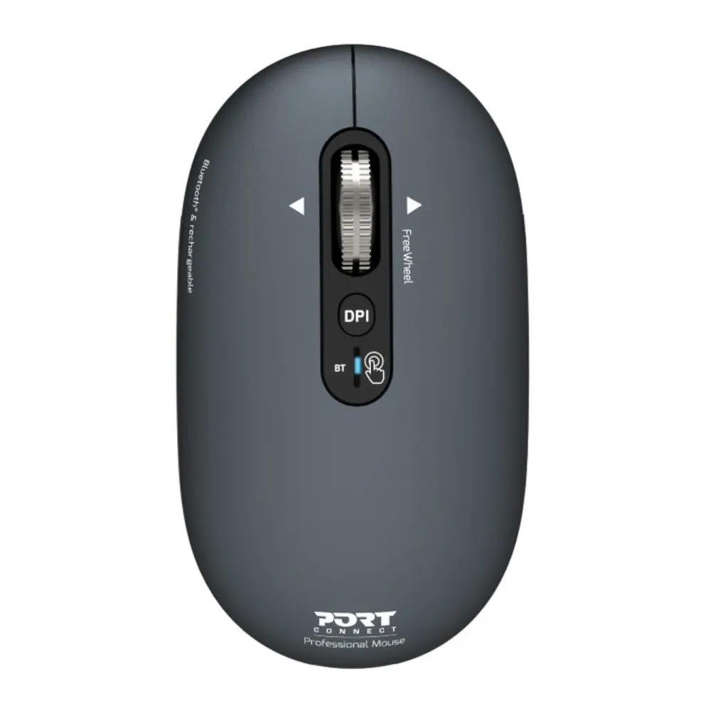 Port Connect PURE MAC Rechargeable Wireless & Bluetooth Mouse – Shadow