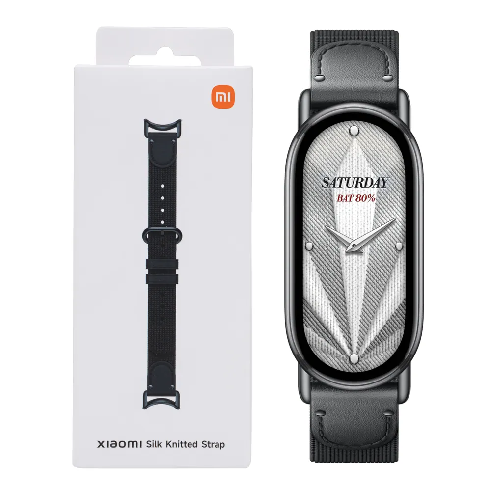 Xiaomi Smart Band 10 Knitted Silk Strap – Ebony Black