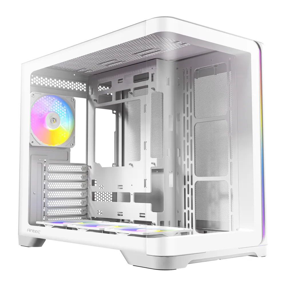Antec C5 CURVED ARGB ATX | Micro-ATX | ITX ARGB Dual Chamber Mid-Tower Gaming Chassis – White