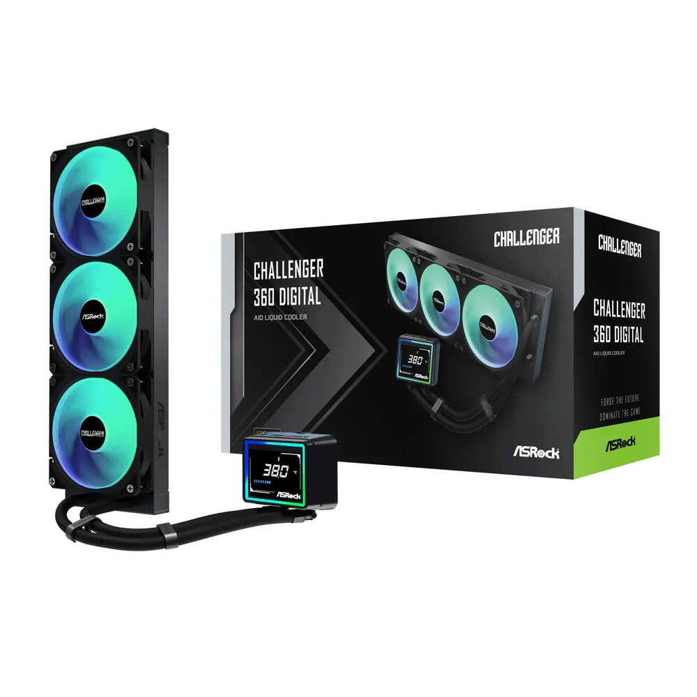 ASRock Challenger 360 Digital AIO Liquid Cooler – Black