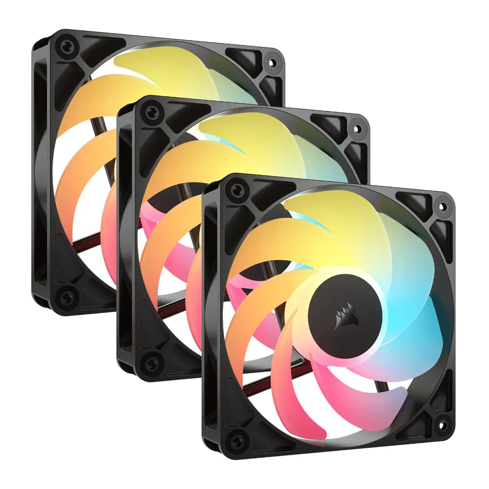 Corsair RS120-R ARGB 120mm PWM Reverse Fans Triple Pack – Black