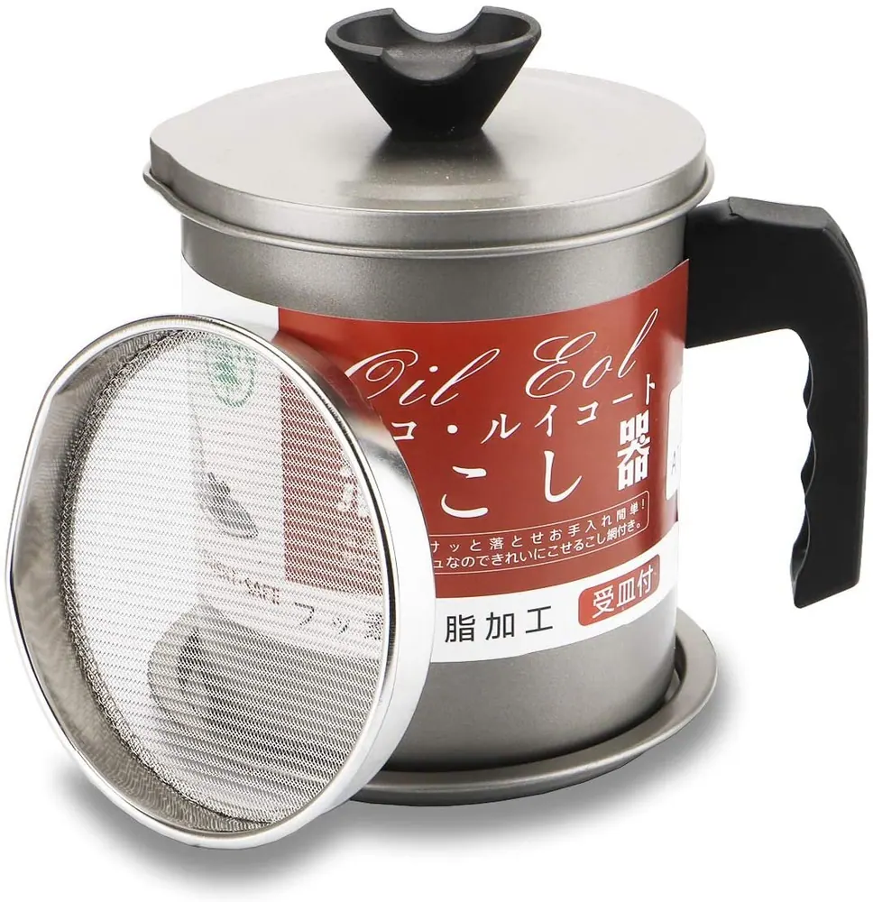 Oil Keeper Can with Fine Mesh Strainer (1.7L)