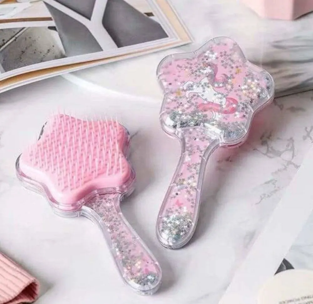 Girls Star Unicorn Glittery Hair Brush (17cm)