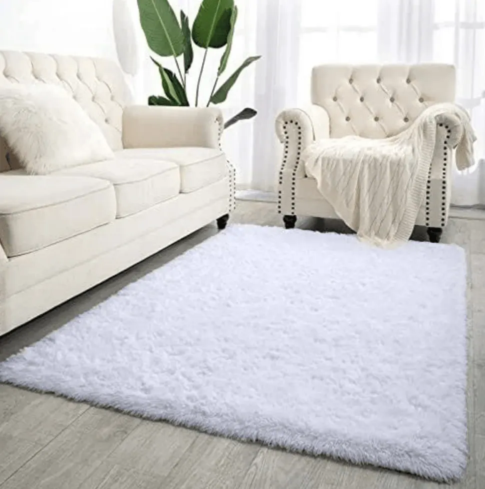 Fluffy Shaggy Runner (White)