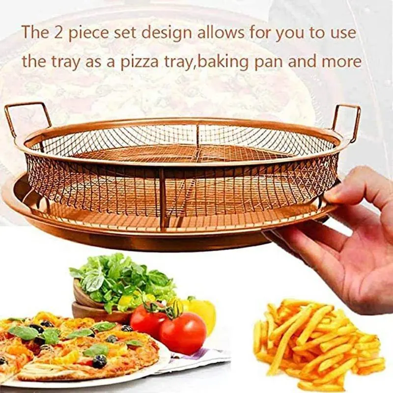 Round Copper Chef Crisper Over Fryer
