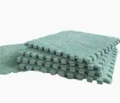 Fluffy Interlocking Carpet (9 pcs) - Mint