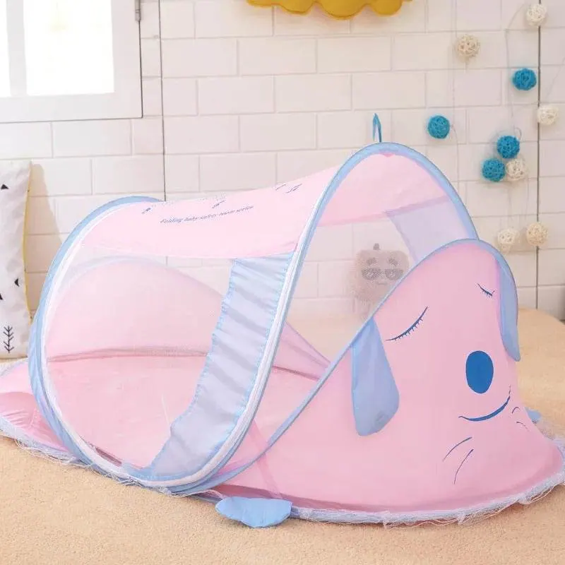 Infant Breathable Baby Bed - Pink with Blue