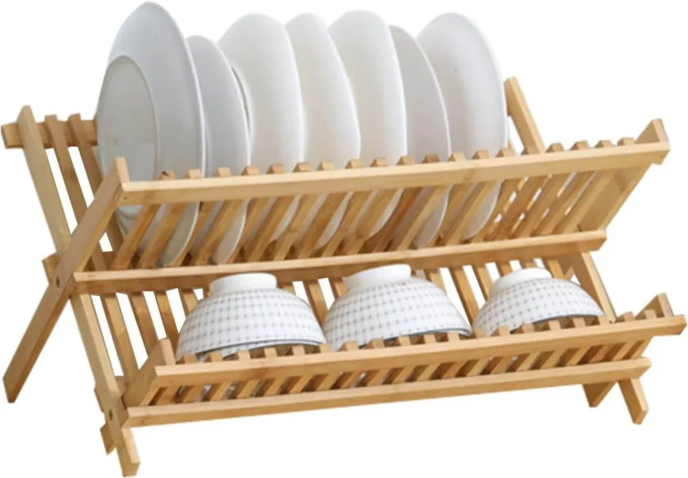 Bamboo Dish Drying Rack (34x40cm)