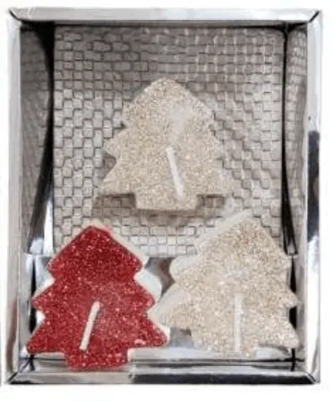 Mini Christmas Unscented Tealights Set 4 (4 pcs)(10x12x4cm)