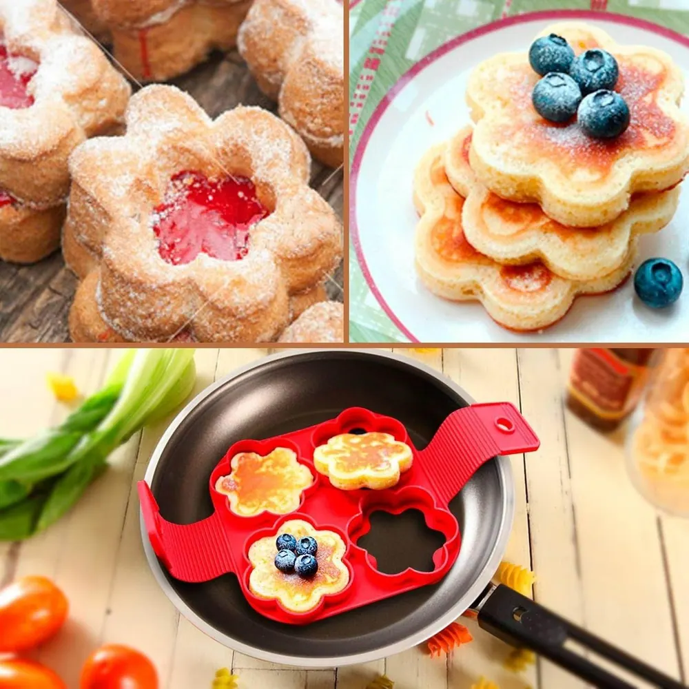 Silicone Flapjack And Egg Mold (Flower)