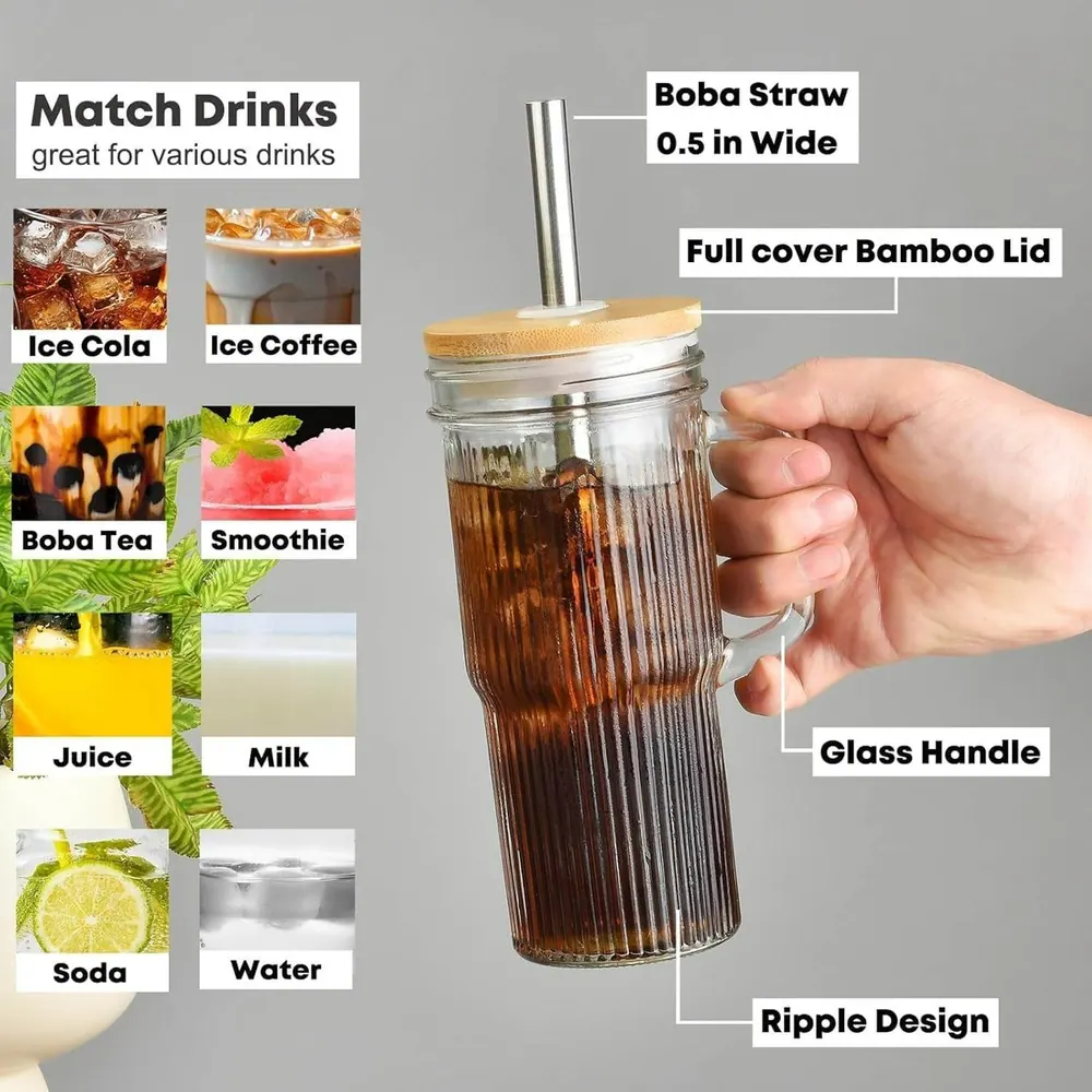 Ribbed Glass Tumbler (720ml)(Each)
