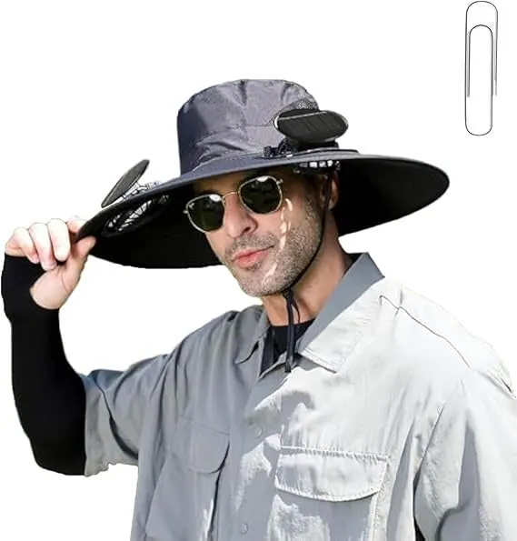 Wide Brim Solar Fan Hat
