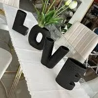 Ceramic Modern Minimalist Design Decorative Love Letter Vases Set (4 pcs)(15.5cm)