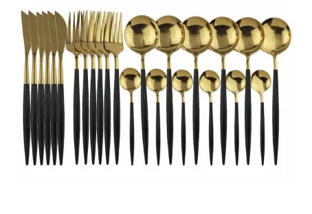 Hight Quality Polished Cutlery Set (24 pcs) - Gold