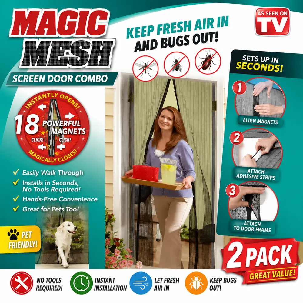 Magic Mesh Screen Door Combo