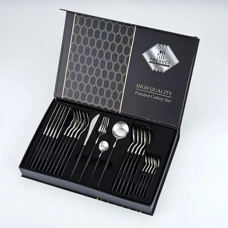 Hight Quality Polished Cutlery Set (24 pcs)(Silver)