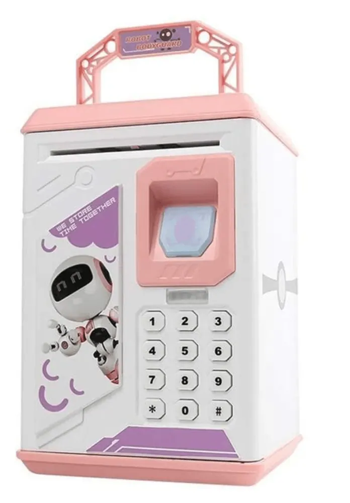 Fingerprint Electronic Piggy Bank - Pink