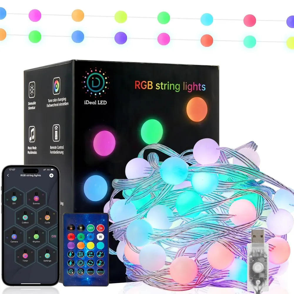 Smart RGB String Lights (App And Remote Control)