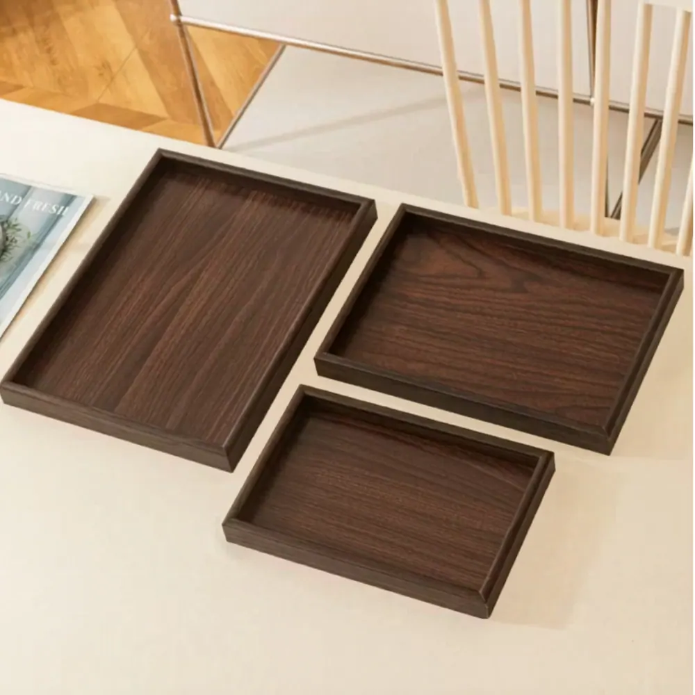 Dark Bamboo Nesting Tray Set (3 pcs)