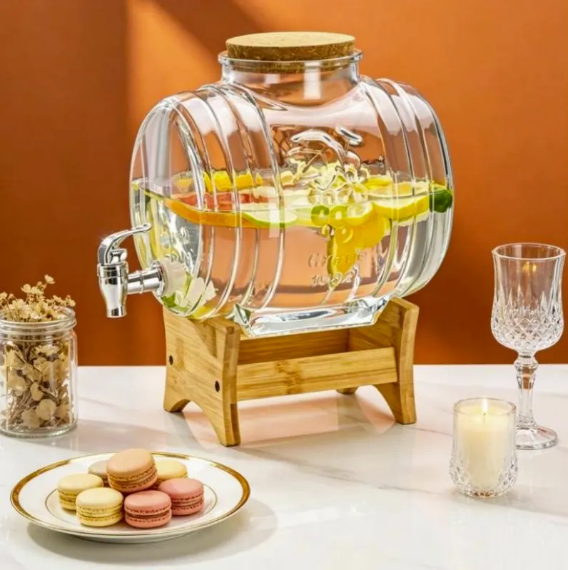 Luxury Barrel Glass Beverage Dispenser (3.5L)