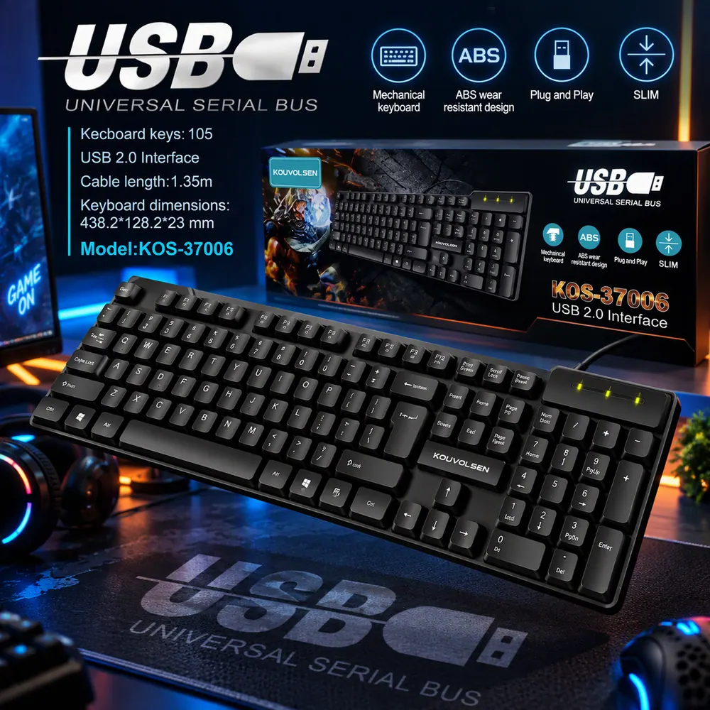Kouvolsen USB Wired Keyboard KOS-37006