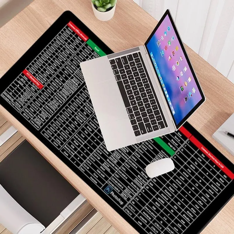 Large Professional Keyboard Shortcut Reference Mouse Pad