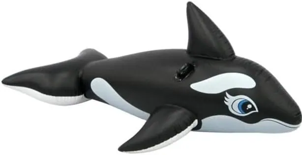 Inflatable Orca Whale Ride-On Pool Float