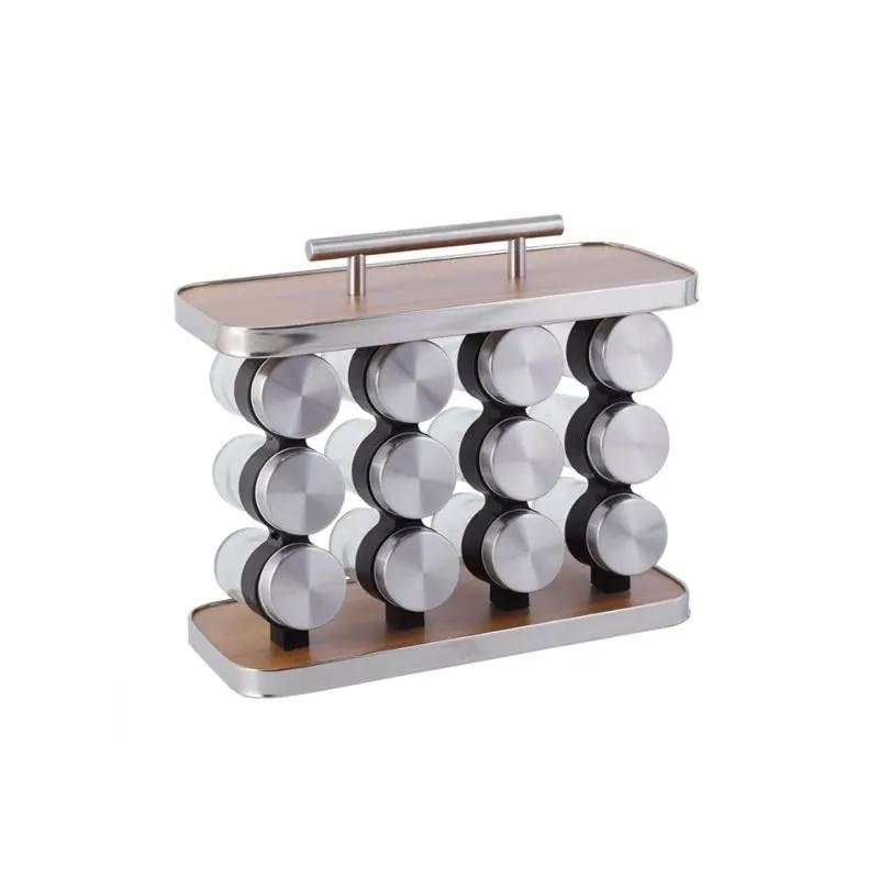 12-Jar Spice Rack with Glass Jars