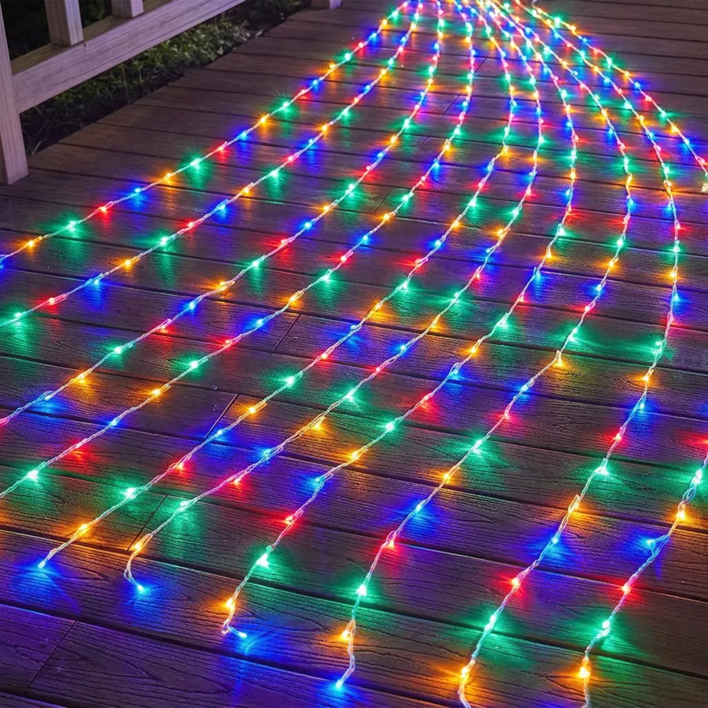 Curtain String Lights LED Window Light Net (3mx3m)(10 Strand)(Multicolour)
