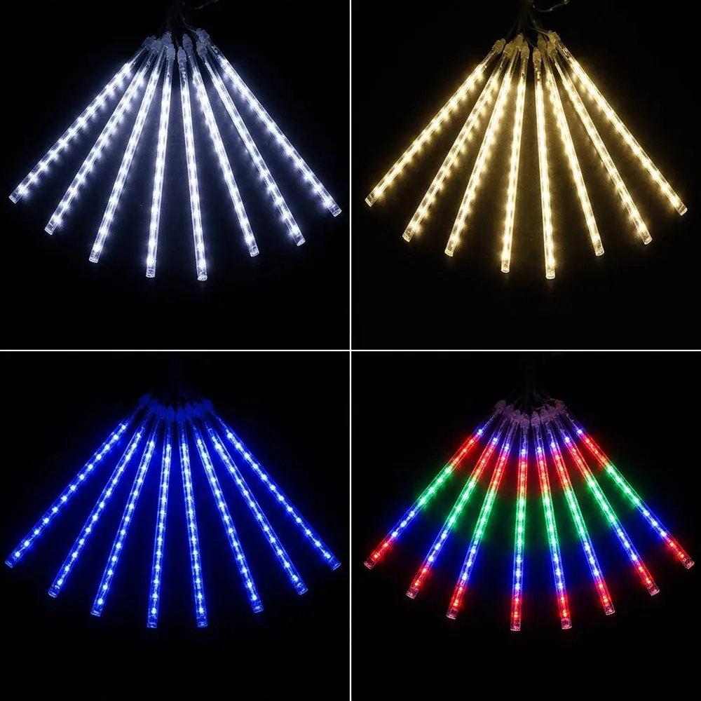 Meteor Shower LED Tube Lights - 8 Tube Falling Rain String Lights