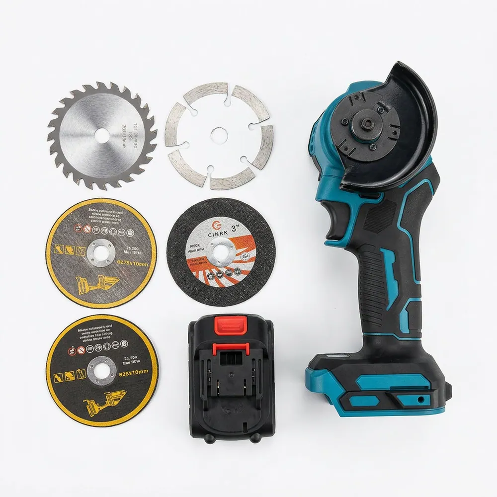 Cordless Angle Grinder with 2 Batteries