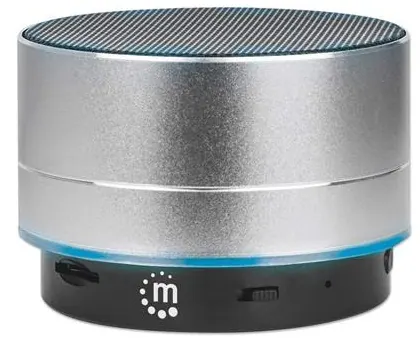 Manhattan Silver Metallic LED Bluetooth Speaker