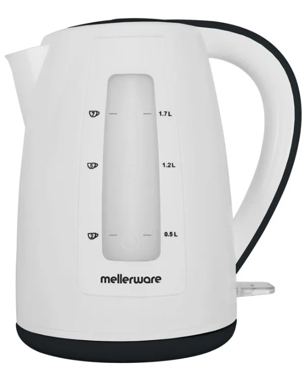 Mellerware Breede 360° Cordless Black & White 2L Plastic Kettle