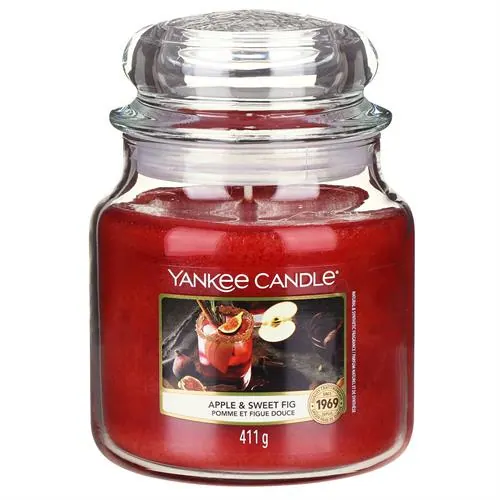Yankee Candle Apple & Sweet Fig Medium Jar Retail Box No