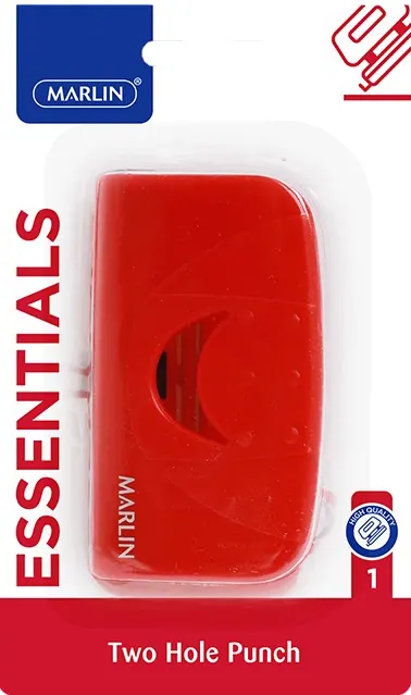 Marlin School Essentials Two Hole Paper Punch Red