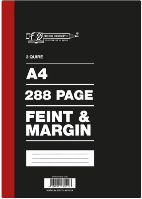 Freedom A4 3 Quire Hard Cover Counter Book 288 Page