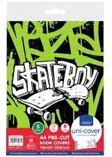 Marlin A4 PreCut Book Covers Stakeboy 5pack