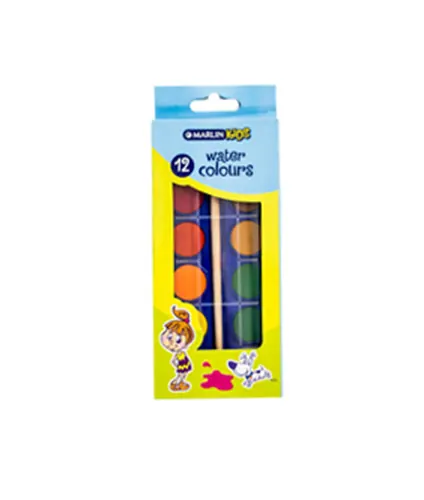 Marlin Kids 12 Water Colours with Brush