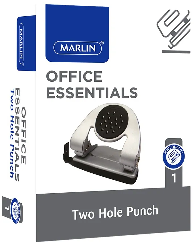 Marlin Office Essentials Two Hole Paper Punch Black
