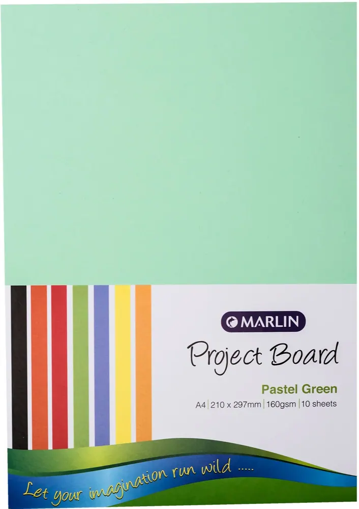 Marlin A4 160gsm 10 Sheets Project Board Pastel Green
