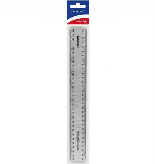 Marlin Flexible 30cm Ruler Clear