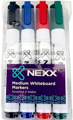 NEXX 4 Pack Assorted Medium Whiteboard Markers
