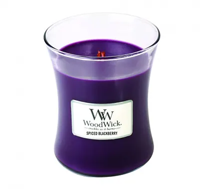 Woodwick Spiced Blackberry Candle Medium jar Retail Box No warranty