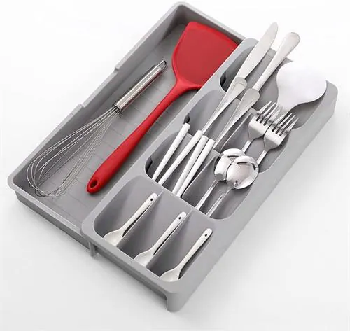 Casey Cutlery 9 Compartments Drawer Organizer Colour Grey
