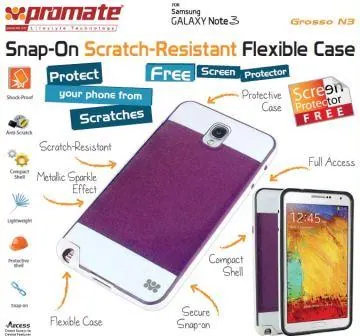 Promate Grosso-N3 ,Snap-On Scratch-Resistant Flexible