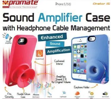Promate Black Orator-I5-Sound Amplifier case