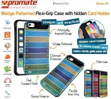 Promate Green Slab iPhone 5 Wedge Patterned FlexiGrip Case