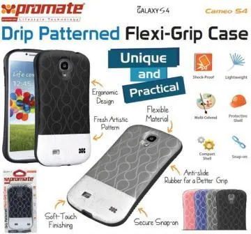 Promate Grey Cameo Drip Patterned Flexi-Grip Snap Case